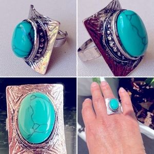 silver ring with turquoise stone